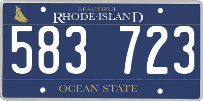 RI license plate 583723