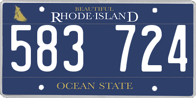 RI license plate 583724