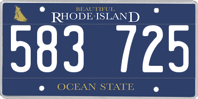 RI license plate 583725