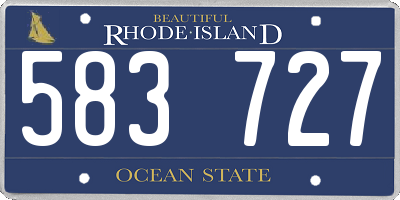 RI license plate 583727