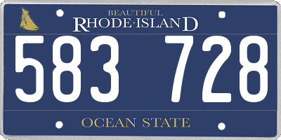 RI license plate 583728