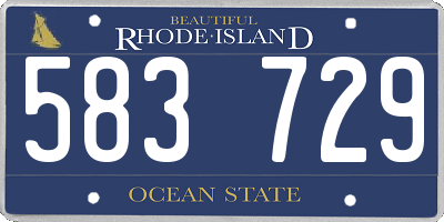 RI license plate 583729