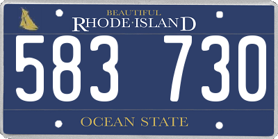 RI license plate 583730