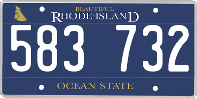 RI license plate 583732