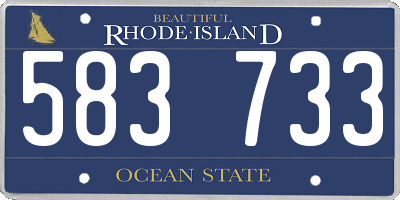 RI license plate 583733