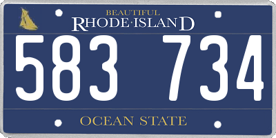 RI license plate 583734