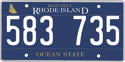 RI license plate 583735