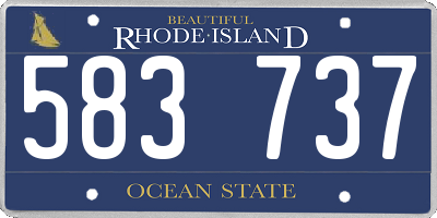 RI license plate 583737