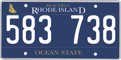 RI license plate 583738