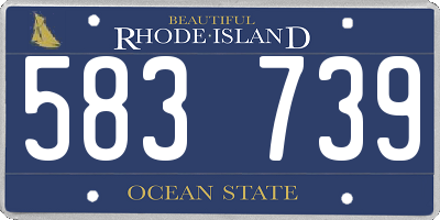 RI license plate 583739