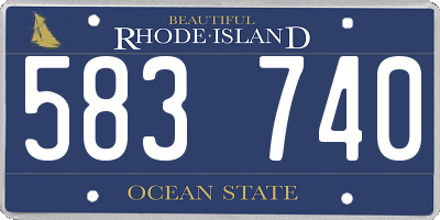 RI license plate 583740