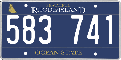RI license plate 583741