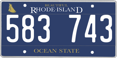 RI license plate 583743