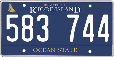 RI license plate 583744