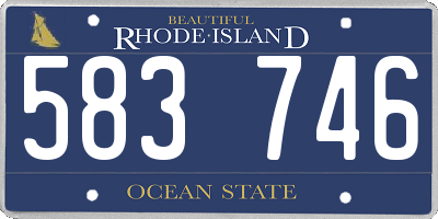 RI license plate 583746