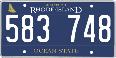 RI license plate 583748