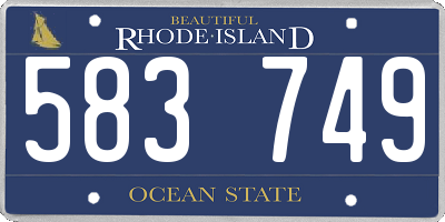 RI license plate 583749