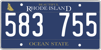 RI license plate 583755