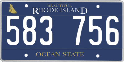 RI license plate 583756