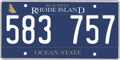 RI license plate 583757