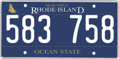 RI license plate 583758