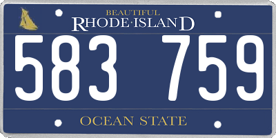 RI license plate 583759