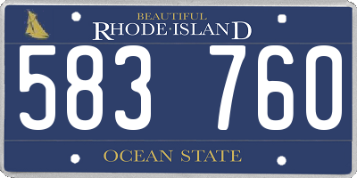 RI license plate 583760