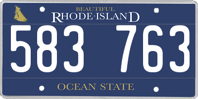RI license plate 583763