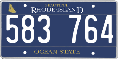 RI license plate 583764