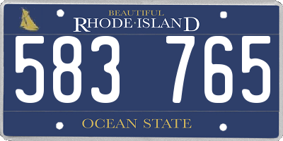 RI license plate 583765
