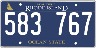 RI license plate 583767