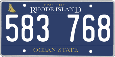 RI license plate 583768