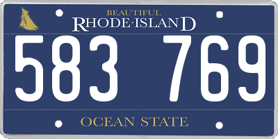 RI license plate 583769