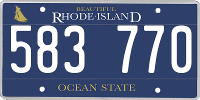 RI license plate 583770