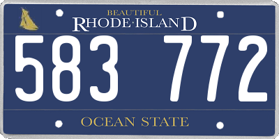 RI license plate 583772
