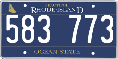 RI license plate 583773