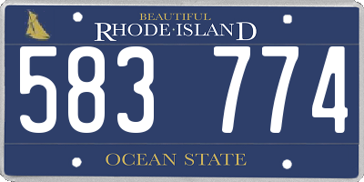 RI license plate 583774