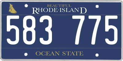 RI license plate 583775