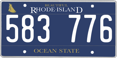 RI license plate 583776