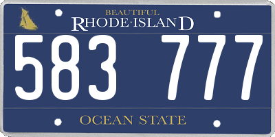 RI license plate 583777