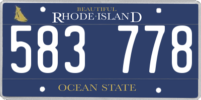 RI license plate 583778