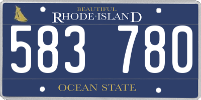 RI license plate 583780