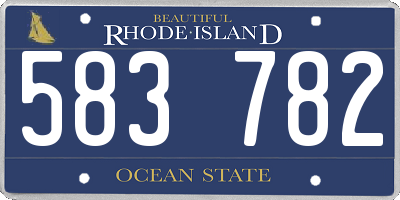 RI license plate 583782
