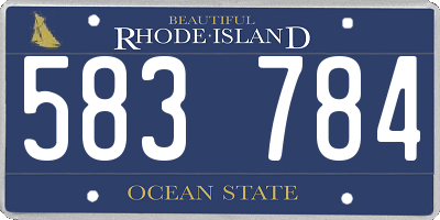 RI license plate 583784