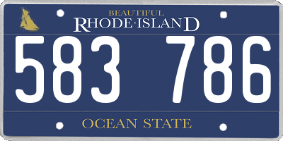 RI license plate 583786