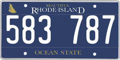 RI license plate 583787