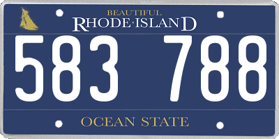 RI license plate 583788