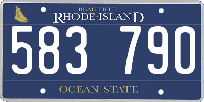 RI license plate 583790