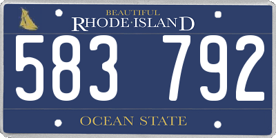 RI license plate 583792