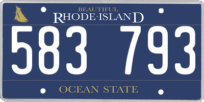 RI license plate 583793